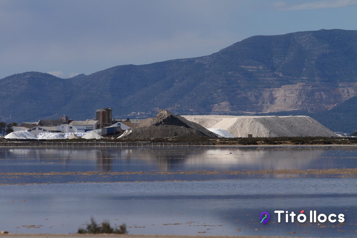Cristal·litzadors i naus de la salinera vistos de prop, a les Salines de la Trinitat