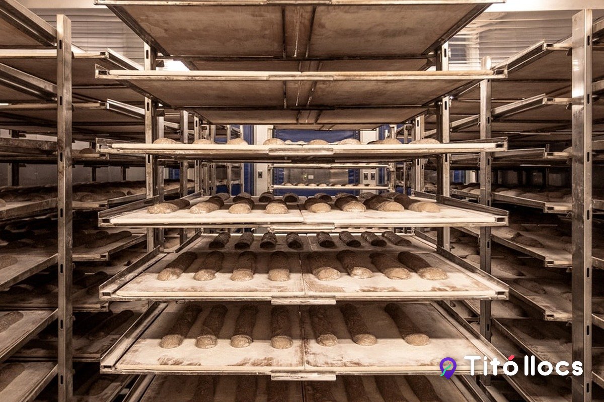 Els carros de fermentació amb safates de pa, al centre d'innovació Cereal